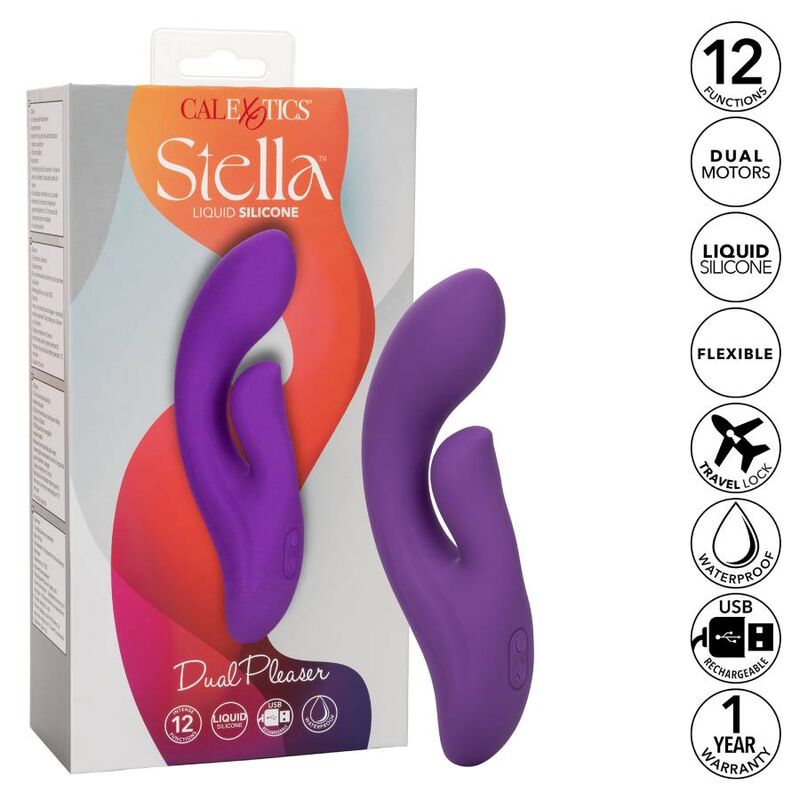 Vibratore Punto G Dual Calexotics Stella — Silicone, 12 Modalità