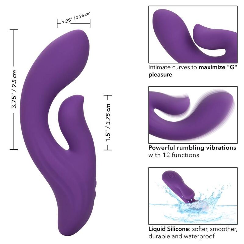 Vibratore Punto G Dual Calexotics Stella — Silicone, 12 Modalità