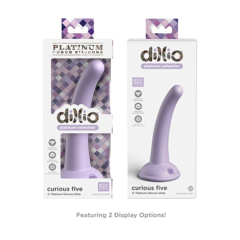 Dildo in Silicone Platino Dillio Curious Five — 12,7 cm Lilla
