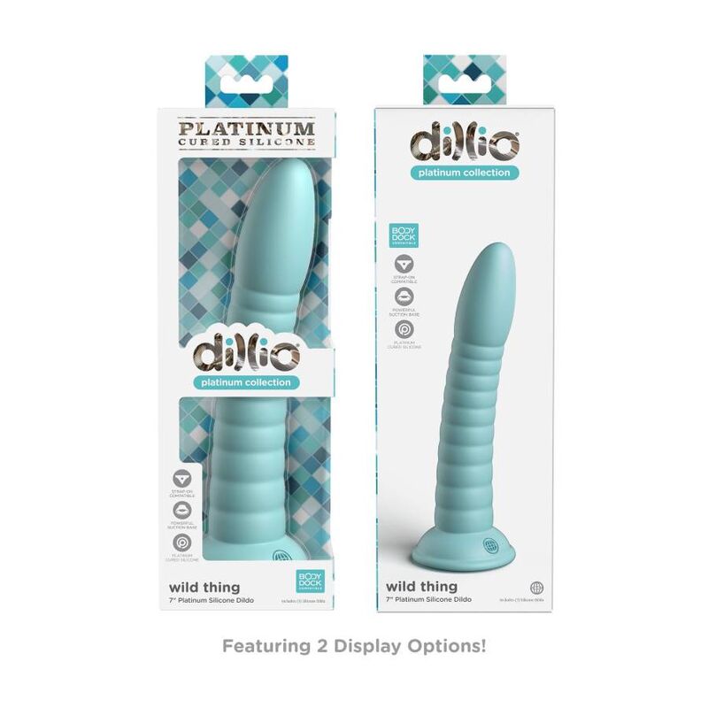 Dildo con Ventosa Dillio Wild Thing — Silicone Platino 18 cm
