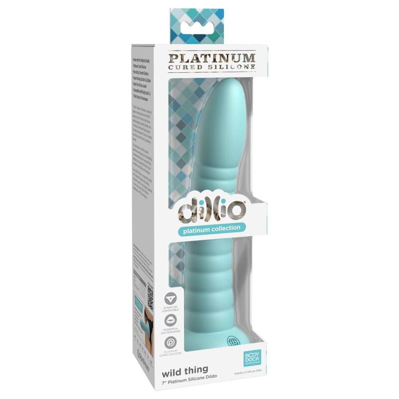 Dildo con Ventosa Dillio Wild Thing — Silicone Platino 18 cm
