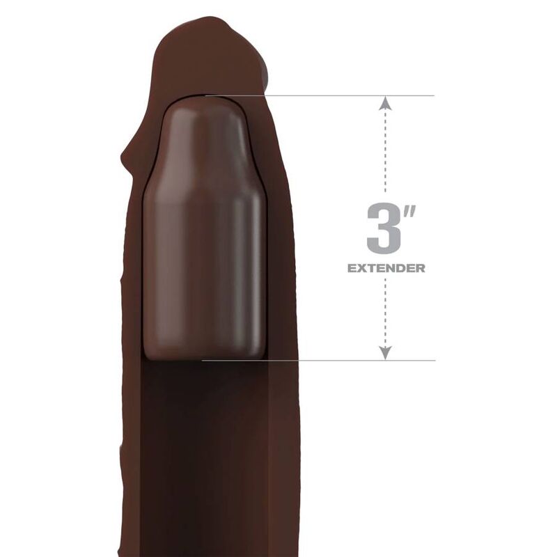 Guaina Fallica con Plug Anale Fantasy X-Tensions — 23 cm, marrone