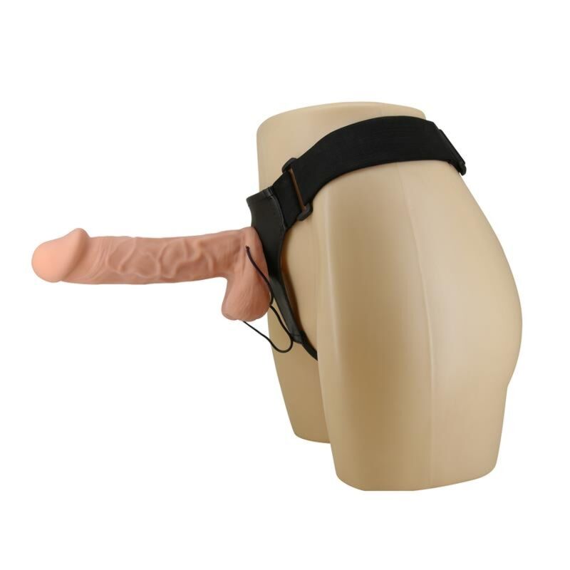 Imbracatura Strapless Vibrante Baile — Dildo 26 cm, Naturale