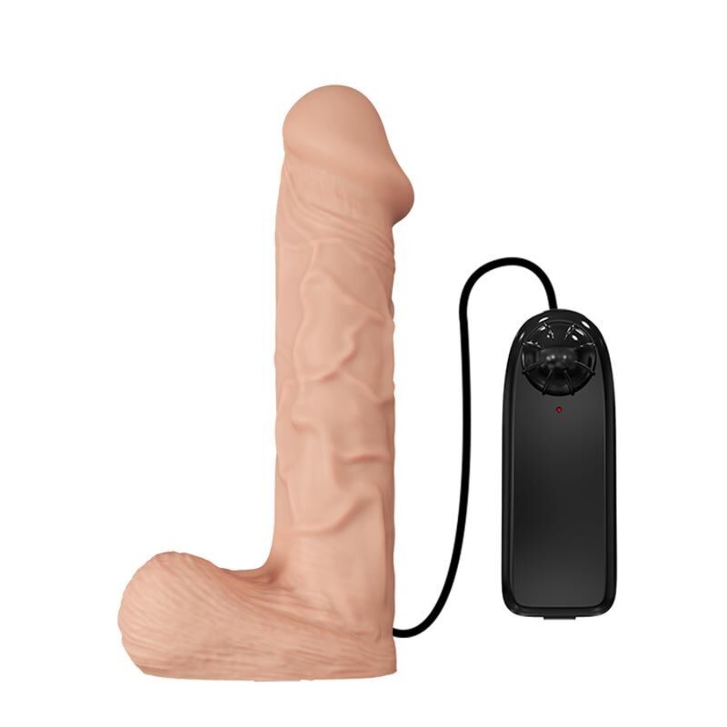 Imbracatura Strapless Vibrante Baile — Dildo 26 cm, Naturale