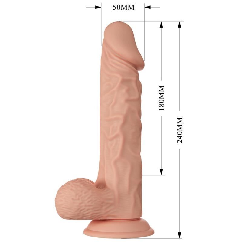 Dildo Realistico Flessibile Baile Buraq — con Ventosa, 24 cm