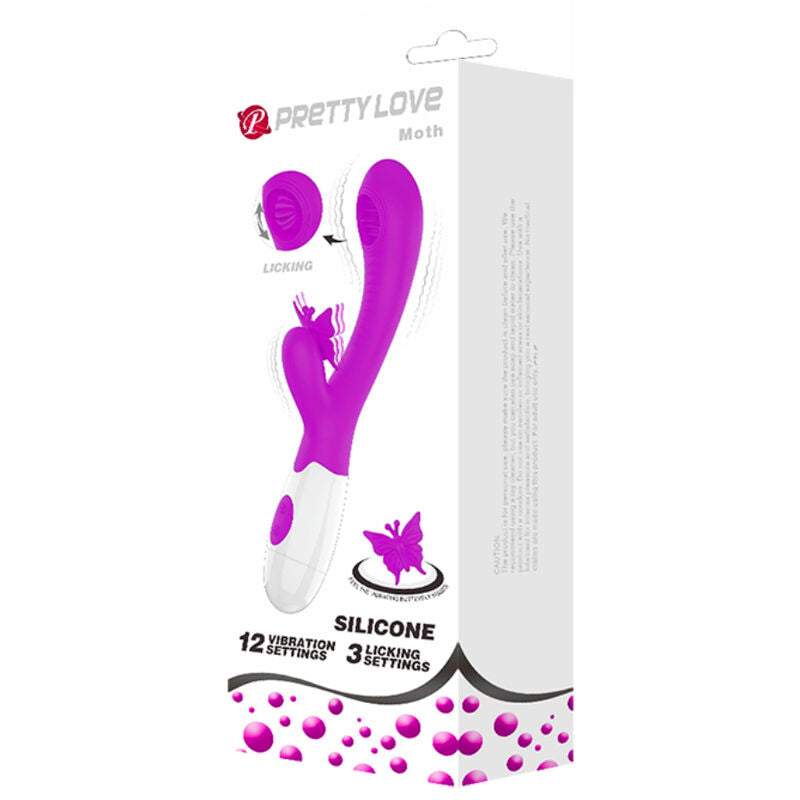 Vibratore Rabbit Leccante Pretty Love Moth — Lilla