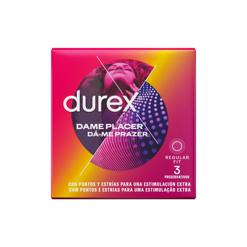 Preservativi con Rilievi Durex Dame Placer — 3 Unità