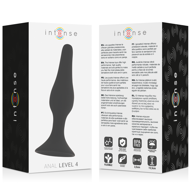 Plug Anale Conico Intense Anal Level 4 — Silicone, 15,5 cm