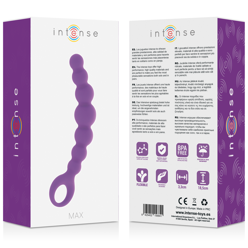 Plug Anale a Sfere Intense Anal Max — Silicone, Lilla