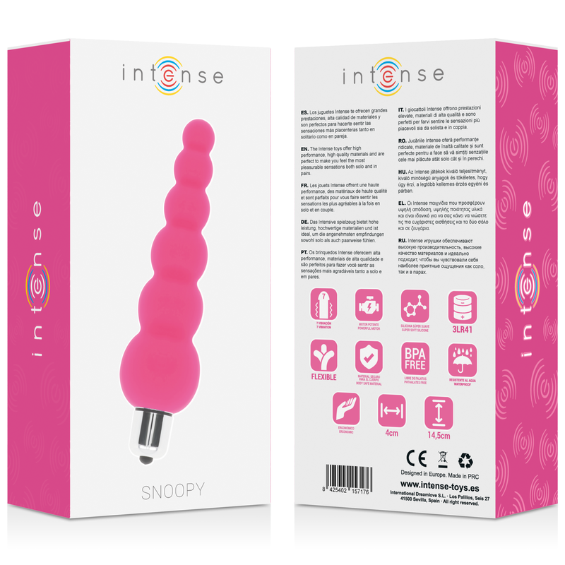 Plug Anale Vibrante Intense Snoopy — Silicone, 7 Modalità