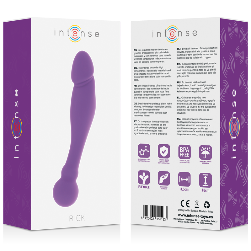 Dildo Doppio Stimolante Intense Rick Dual — Silicone, Lilla