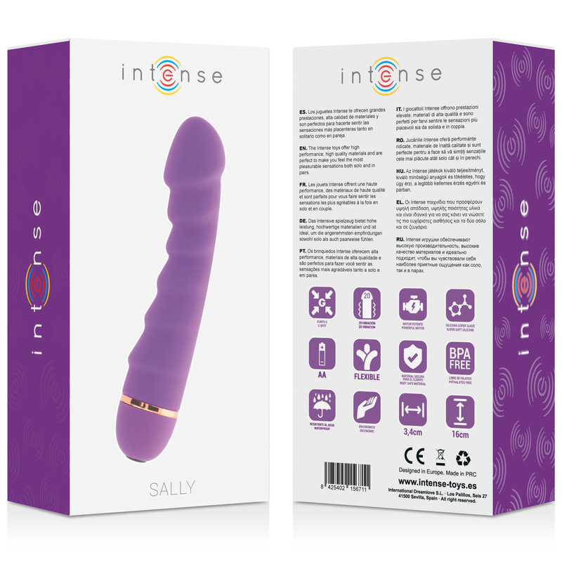 Vibratore Clitoride Intense Sally — Silicone, 20 Velocità, Lilla