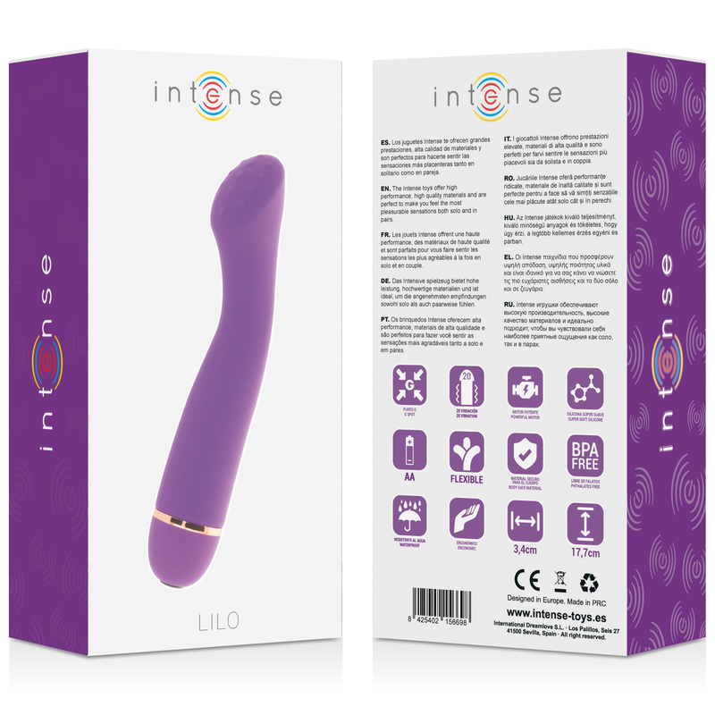 Vibratore Clitoride Intense Lilo — Silicone, 20 Velocità, Lilla