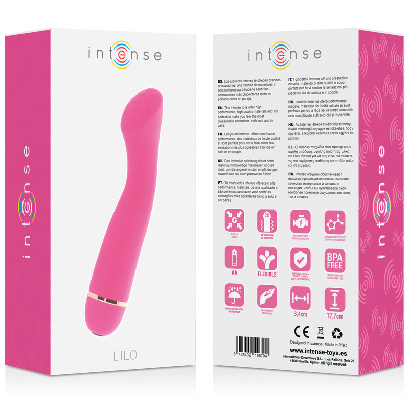 Vibratore Clitoride Intense Lilo — Silicone Rosa, 20 Velocità