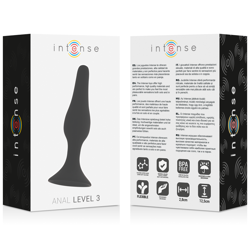 Plug Anale Intense Anal Level 3 — Silicone, 12,5 cm