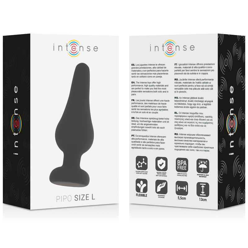 Plug Anale in Silicone Intense Pipo L — 13 cm, Nero