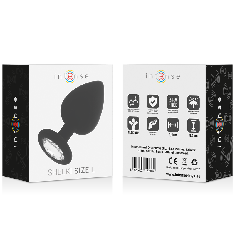 Plug Anale Intense Shelki L — Silicone, Nero