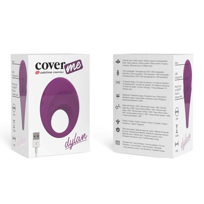 Anello Fallico Vibrante Coverme Dylan — Wireless, 10 Modalità
