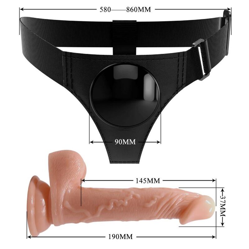 Imbracatura Strapless con Dildo Pretty Love Kevin — 19 cm