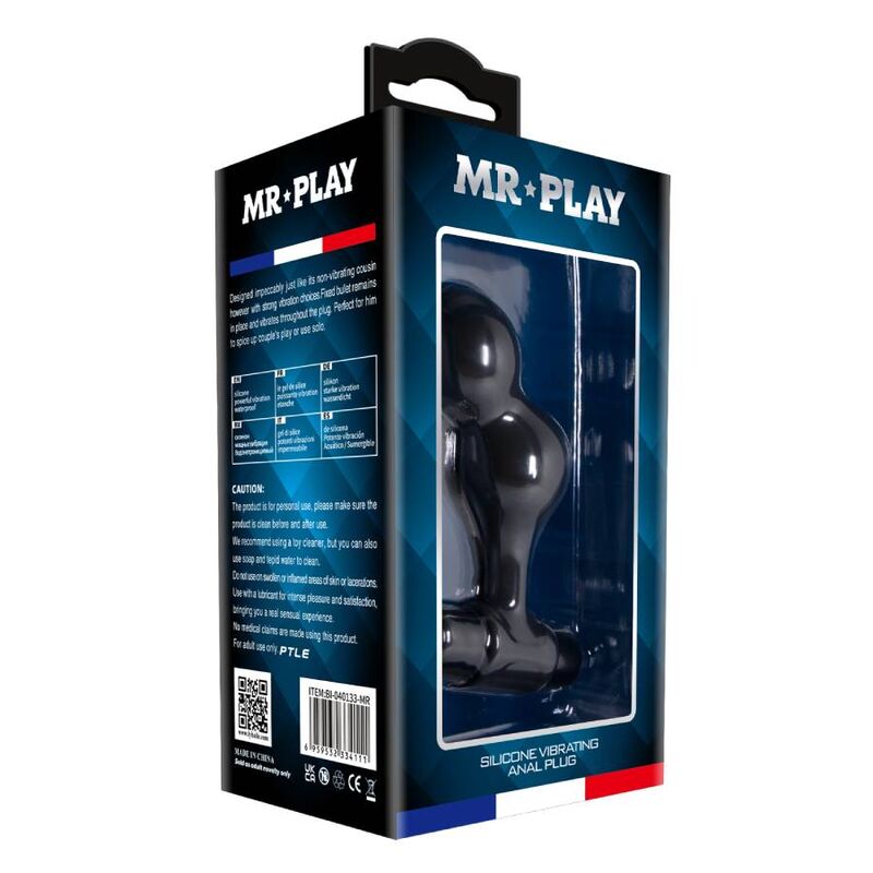 Plug Anale Vibrante Mr Play — Silicone, 10 Modalità, Nero