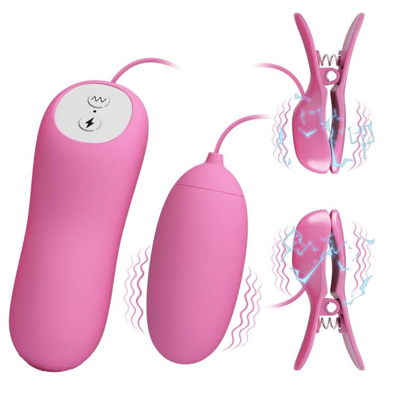Pinzette Vibranti Capezzoli con Elettrostimolazione Pretty Love
