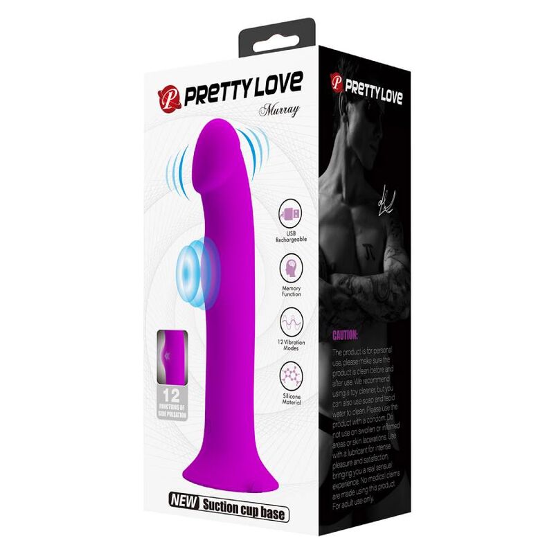 Dildo Vibrante Punto G Pretty Love Murray — Ventosa, 12 Modalità