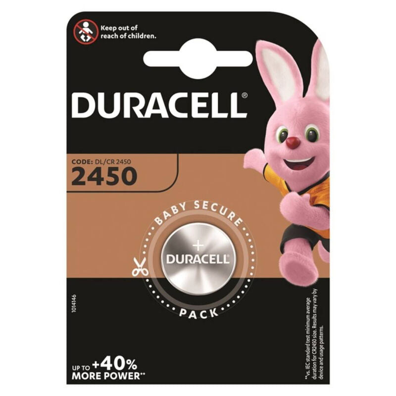 Batteria a Bottone Litio CR2450 Duracell — 3V, 1 Unità