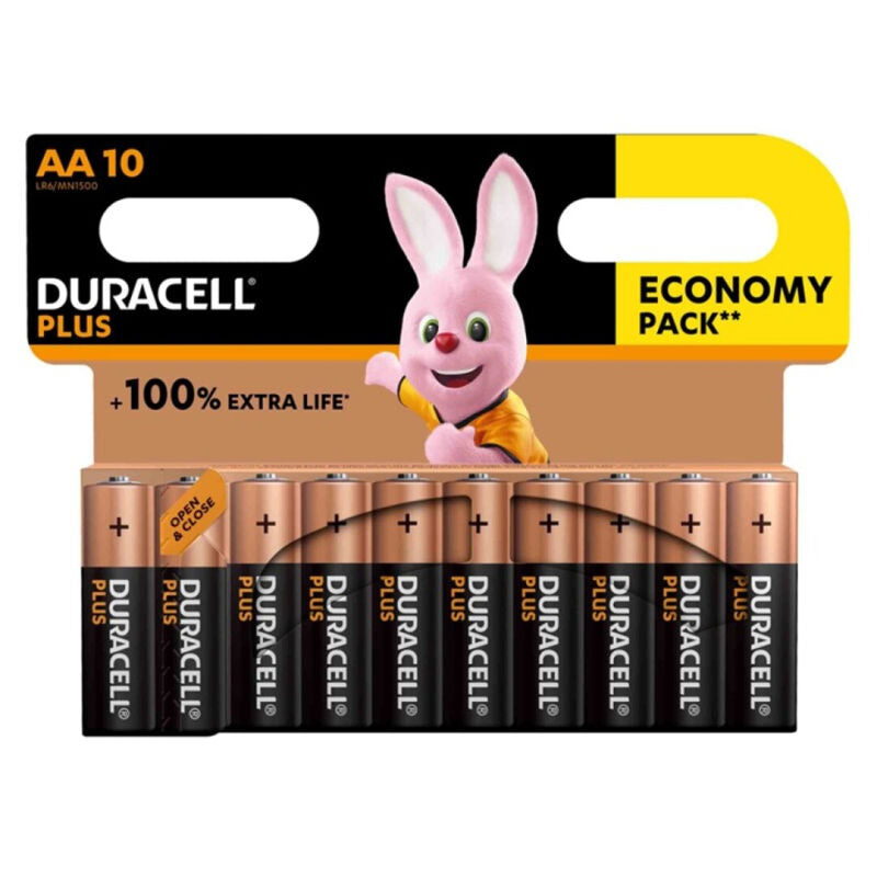 Batterie Alcaline AA Duracell Plus Power — 10 Unità