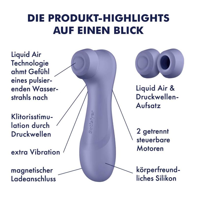 Succhia Clitoride Satisfyer Pro 2 Generation 3 — Liquid Air, Lilla