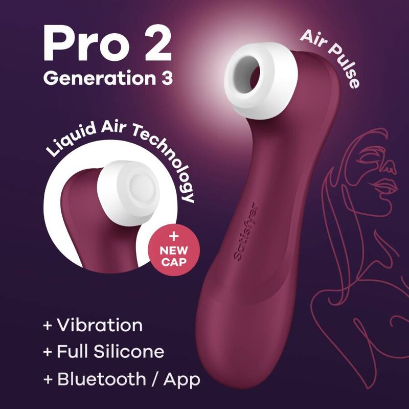 Succhia Clitoride Satisfyer Pro 2 Generation 3 — Bluetooth, Wine
