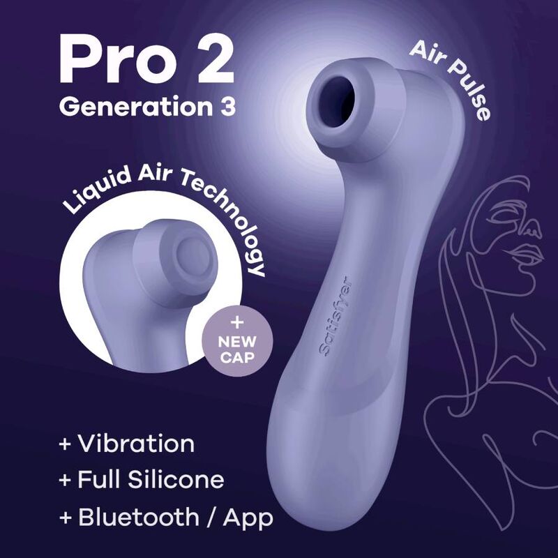 Succhia Clitoride Satisfyer Pro 2 Generation 3 — Bluetooth, Lilla