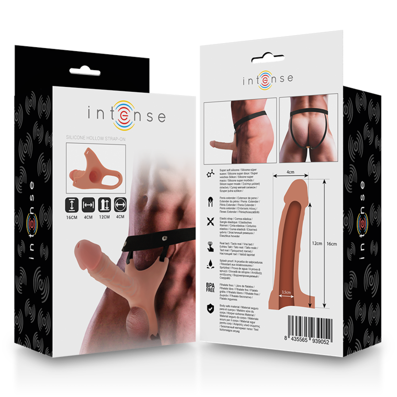 Guaina Fallica Cava Intense For Him — TPR, 16 x 3,5 cm