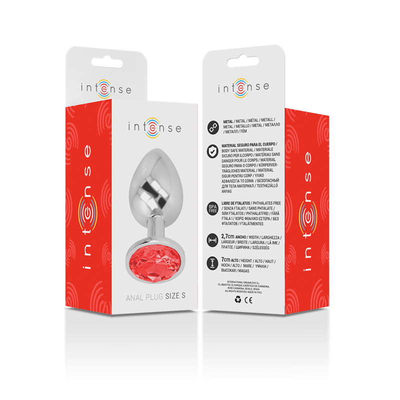 Plug Anale in Metallo Intense Diamond Jewel — Cristallo Rosso, S