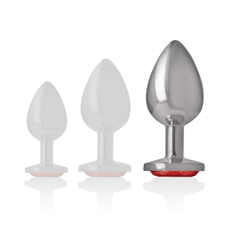 Plug Anale in Metallo Intense Diamond Jewel — Cristallo Rosso, L