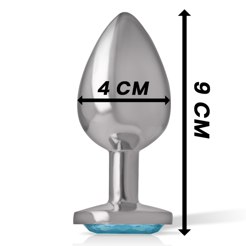 Plug Anale in Metallo Intense Diamond — Cristallo Blu, Taglia L