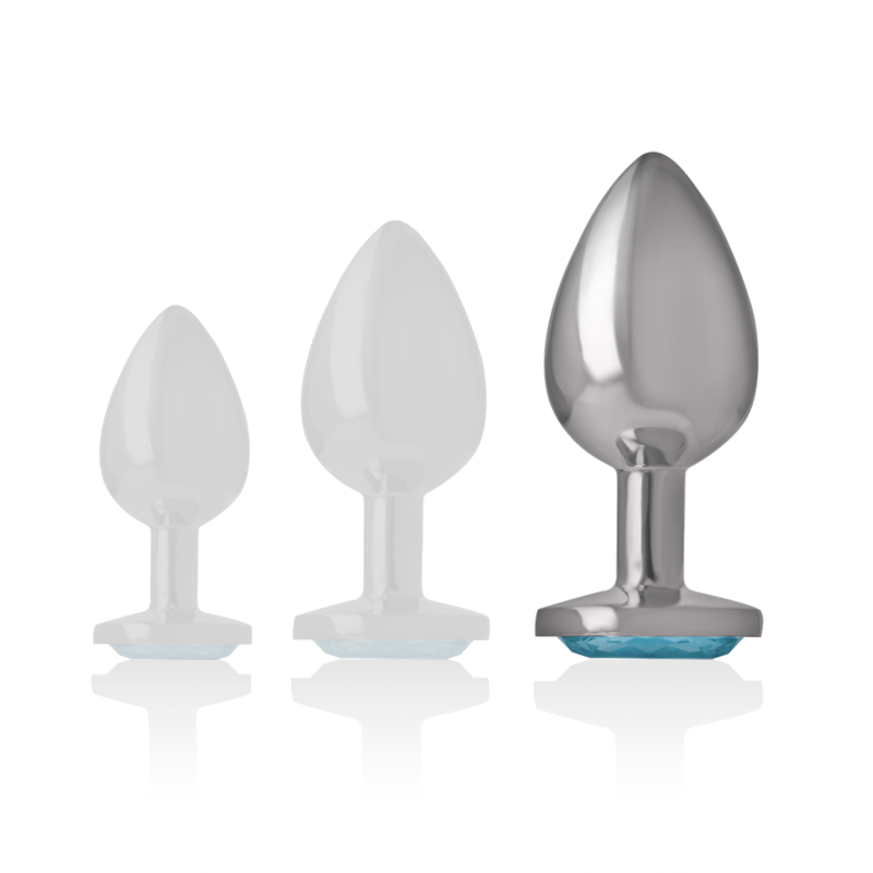 Plug Anale in Metallo Intense Diamond — Cristallo Blu, Taglia L