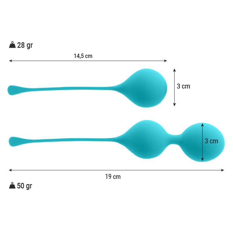 Palline Kegel Intense Kendall — Silicone, Blu