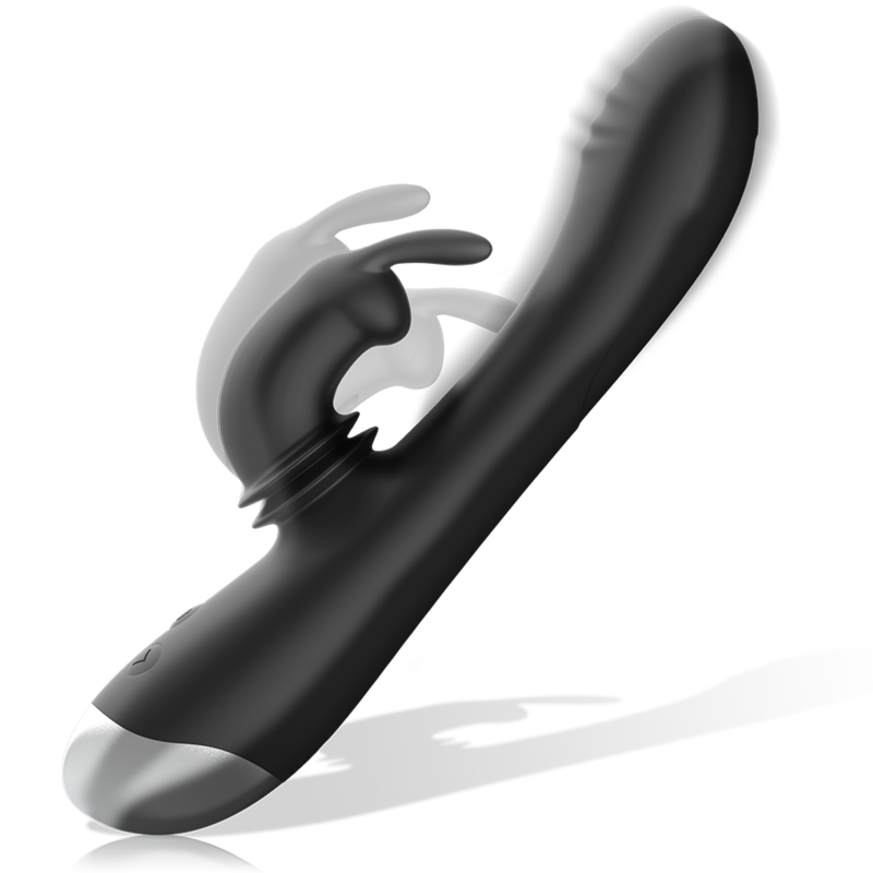 Vibratore Rabbit Black&Silver Adam — Silicone, Ricaricabile, Nero