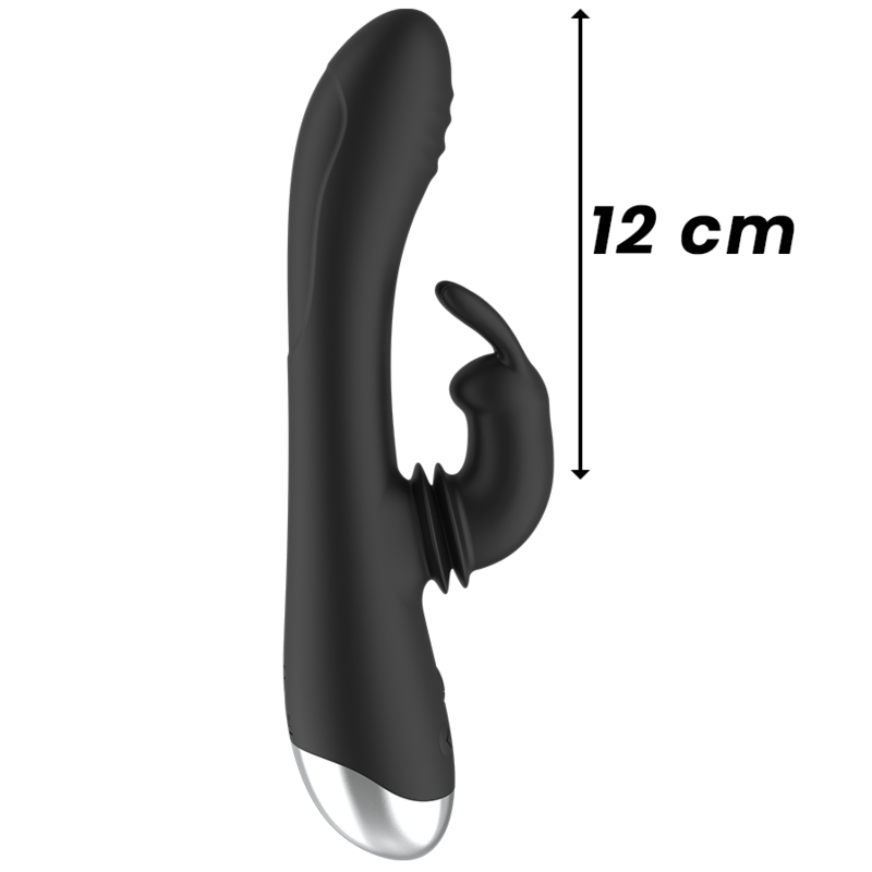 Vibratore Rabbit Black&Silver Adam — Silicone, Ricaricabile, Nero