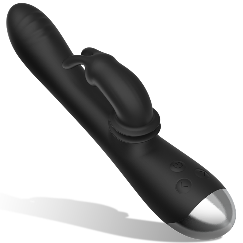 Vibratore Rabbit Black&Silver Adam — Silicone, Ricaricabile, Nero