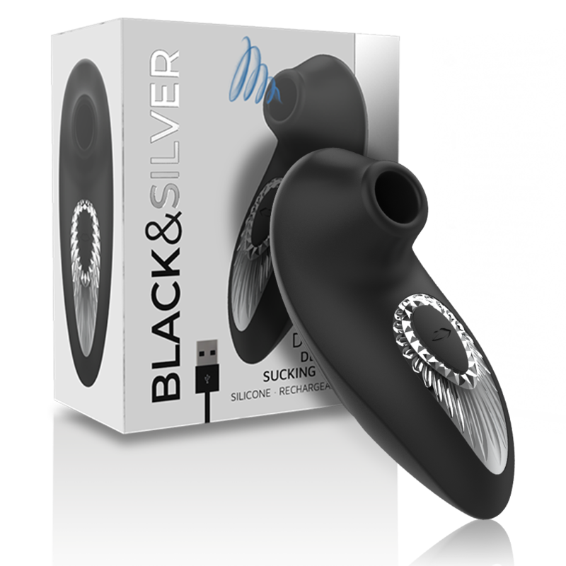 Succhia Clitoride Ricaricabile Black&Silver Drake Deluxe — Silicone