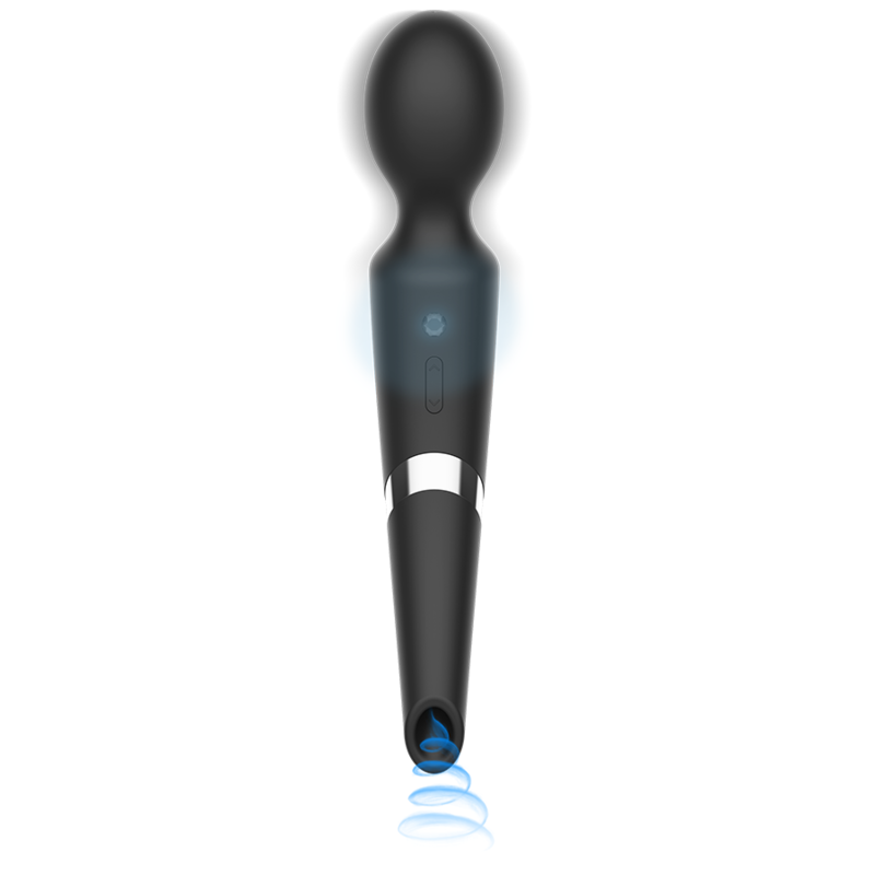 Vibratore Wand con Ventosa Black&Silver Beck — Silicone 2 in 1