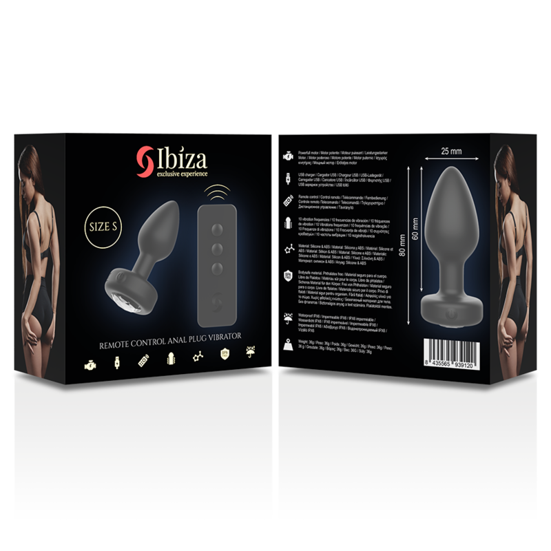 Plug Anale Vibrante con Telecomando Ibiza — Silicone, Taglia S