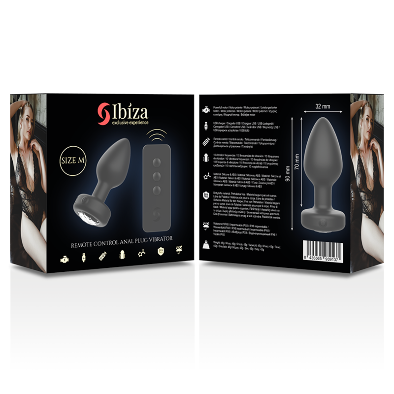 Plug Anale Vibrante con Telecomando Ibiza — Silicone, Taglia M