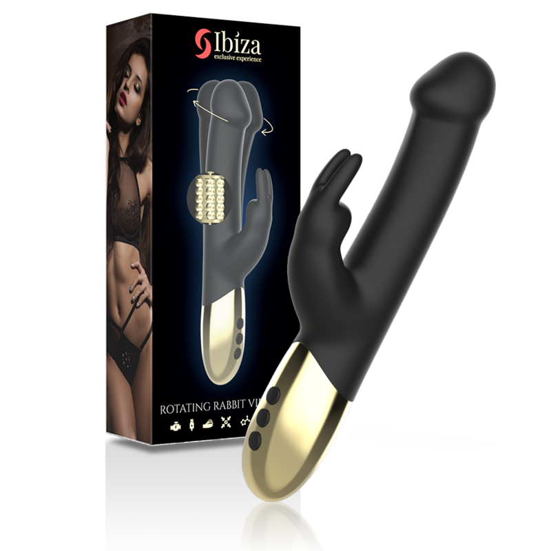 Vibratore Rabbit Rotante Ibiza — Doppia Stimolazione, Silicone