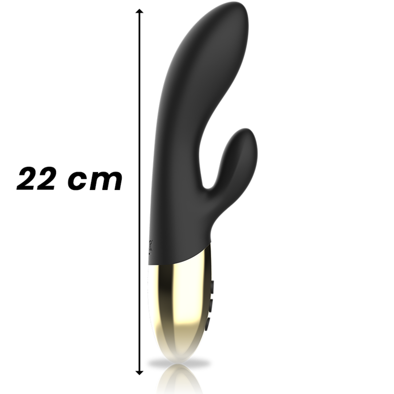Vibratore Rabbit Ibiza Supersoft — Silicone Nero e Oro