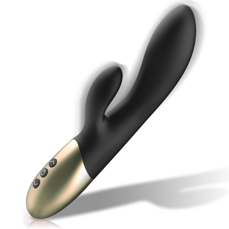 Vibratore Rabbit Ibiza Supersoft — Silicone Nero e Oro