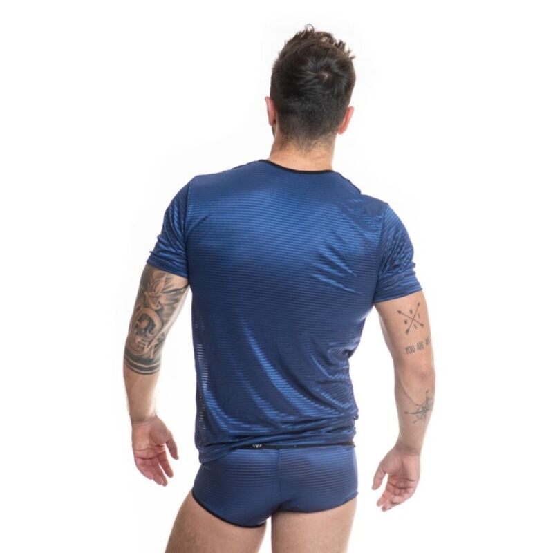 T-Shirt Rete Uomo Anais Men Naval — Tulle Righe Navy, Taglia S