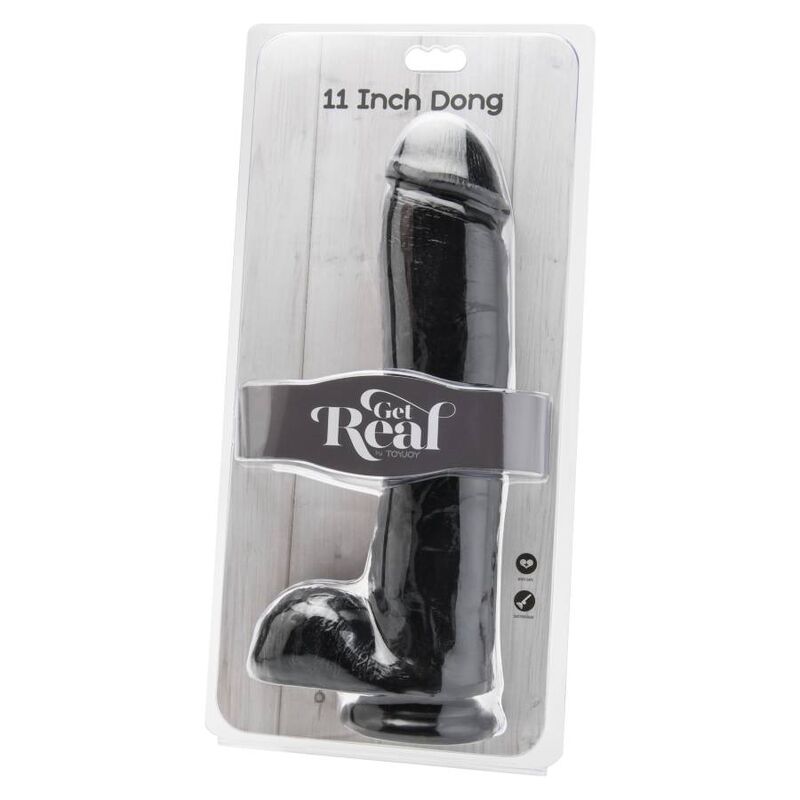 Dildo Realistico con Sfere Get Real — PVC 28 cm, Nero