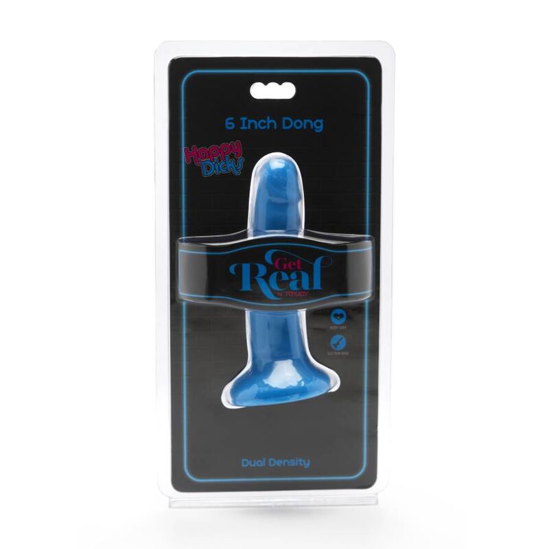 Dildo Realistico con Ventosa Get Real Happy Dicks — 12 cm, Blu
